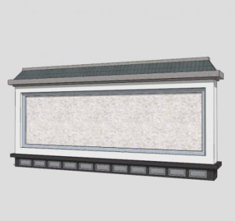 新中式古风创意景墙设计sketchup模型下载_sketchup草图大师SKP模型