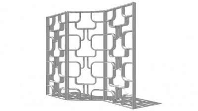 隔断折行书架SU模型下载_sketchup草图大师SKP模型