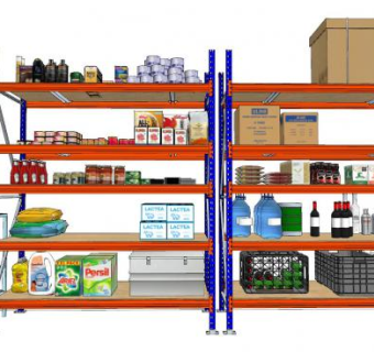 商铺杂货货物架置物架SU模型下载_sketchup草图大师SKP模型