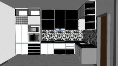 现代厨房橱柜厨具SU模型下载_sketchup草图大师SKP模型