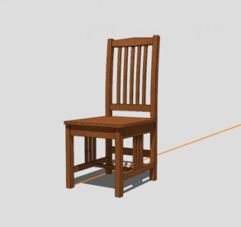 中式实木单人椅SU模型下载_sketchup草图大师SKP模型