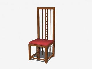 新中式红木单人椅SU模型下载_sketchup草图大师SKP模型