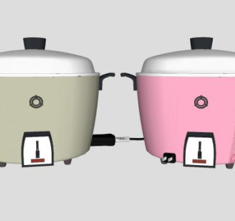 两个大同电饭锅SU模型下载_sketchup草图大师SKP模型