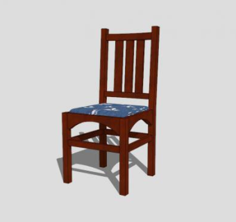 新中式实木单人椅SU模型下载_sketchup草图大师SKP模型
