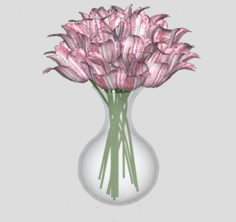 花盆插花SU模型下载_sketchup草图大师SKP模型