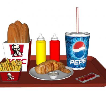 KFC肯德基食品SU模型下载_sketchup草图大师SKP模型
