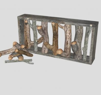 木材木棍装饰工艺品摆件SU模型下载_sketchup草图大师SKP模型