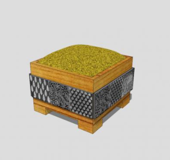 中式现代木质凳SU模型下载_sketchup草图大师SKP模型