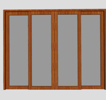 木质玻璃移门SU模型下载_sketchup草图大师SKP模型