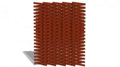 红木屏风隔断SU模型下载_sketchup草图大师SKP模型