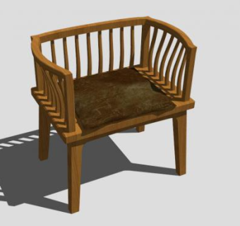 中式古典实木梳背椅SU模型下载_sketchup草图大师SKP模型