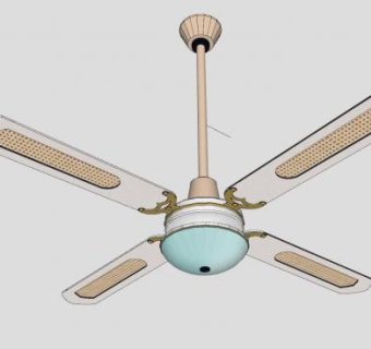 装饰吊扇风扇SU模型下载_sketchup草图大师SKP模型
