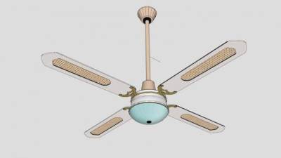 装饰吊扇风扇SU模型下载_sketchup草图大师SKP模型