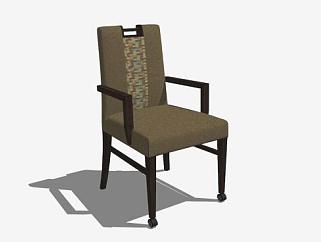 现代中式古典单人椅子SU模型下载_sketchup草图大师SKP模型