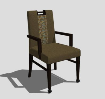 现代中式古典单人椅子SU模型下载_sketchup草图大师SKP模型