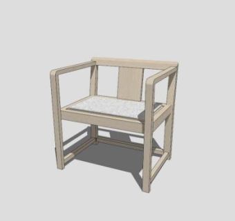 中式简约单人南官帽椅SU模型下载_sketchup草图大师SKP模型