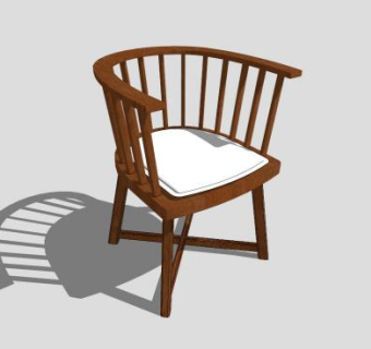 新中式红木单人椅子SU模型下载_sketchup草图大师SKP模型