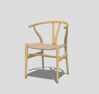 中式简约木质单人圈椅SU模型下载_sketchup草图大师SKP模型