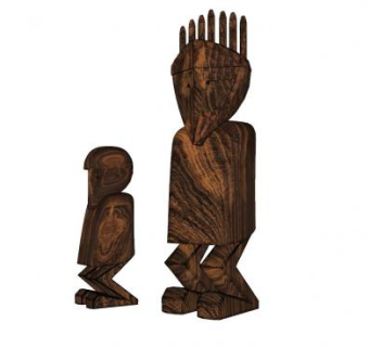 人形工艺品摆件SU模型下载_sketchup草图大师SKP模型