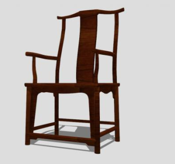 中式仿古实木官帽椅SU模型下载_sketchup草图大师SKP模型