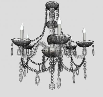 蜡烛吊灯欧式灯具SU模型下载_sketchup草图大师SKP模型