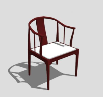 中式仿古红木单人扶手椅SU模型下载_sketchup草图大师SKP模型