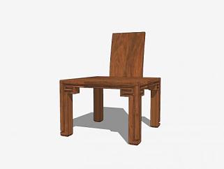 仿古中式创意单人椅SU模型下载_sketchup草图大师SKP模型