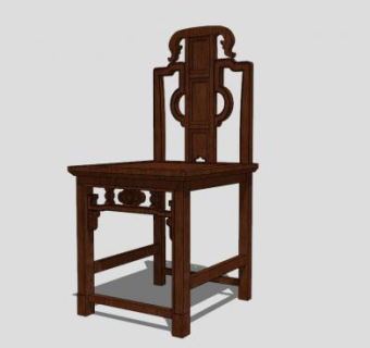 新中式单人椅子SU模型下载_sketchup草图大师SKP模型