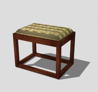 新中式古典方凳SU模型下载_sketchup草图大师SKP模型