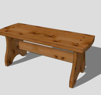 新中式实木方凳SU模型下载_sketchup草图大师SKP模型