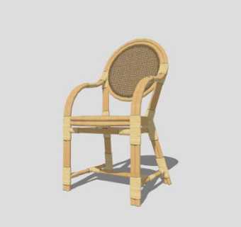 中式创意单人扶手椅SU模型下载_sketchup草图大师SKP模型