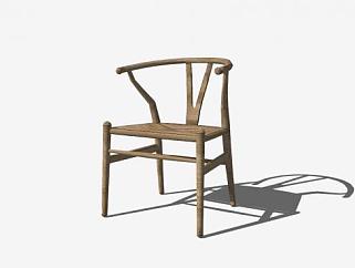 木质中式圈椅SU模型下载_sketchup草图大师SKP模型