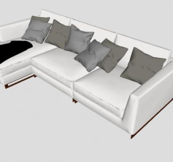 MINI短L型沙发家具SU模型下载_sketchup草图大师SKP模型