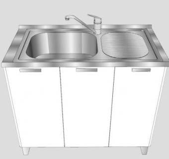 厨房洗手台柜SU模型下载_sketchup草图大师SKP模型