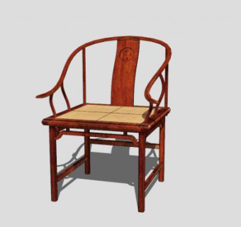 中式复古红木单人扶手椅SU模型下载_sketchup草图大师SKP模型