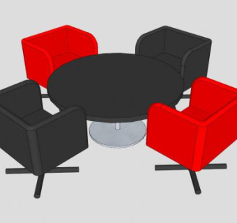 宾客洽谈桌SU模型下载_sketchup草图大师SKP模型