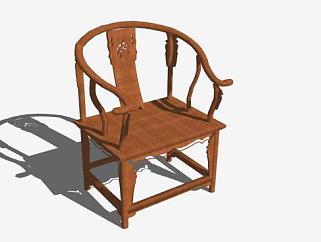 古典中式红木圈椅SU模型下载_sketchup草图大师SKP模型
