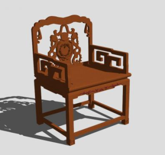 古典中式红木太师椅SU模型下载_sketchup草图大师SKP模型