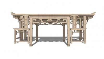 新中式家具桌椅SU模型下载_sketchup草图大师SKP模型