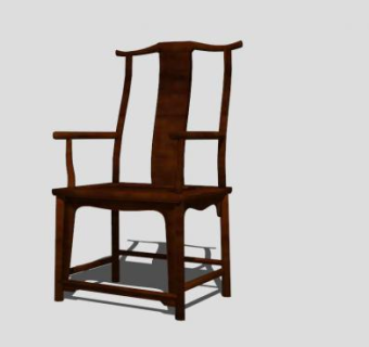 仿古中式实木四出头官帽椅SU模型下载_sketchup草图大师SKP模型
