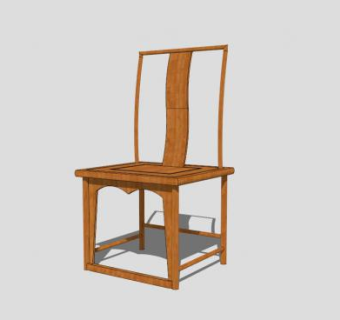 复古中式单人椅子SU模型下载_sketchup草图大师SKP模型