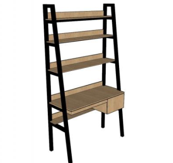 简易木质电脑桌SU模型下载_sketchup草图大师SKP模型