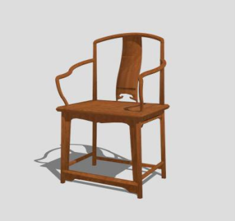 中式复古南官帽椅sketchup模型下载_sketchup草图大师SKP模型