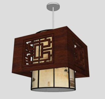 中式吊灯精美灯具SU模型下载_sketchup草图大师SKP模型