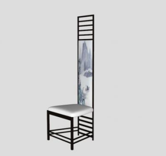 新中式创意单人扶手椅子SU模型下载_sketchup草图大师SKP模型