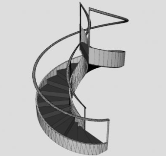 室内楼梯旋转梯SU模型下载_sketchup草图大师SKP模型