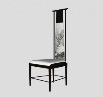 新中式现代单人扶手椅子SU模型下载_sketchup草图大师SKP模型