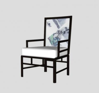 新中式现代创意扶手椅sketchup模型下载_sketchup草图大师SKP模型