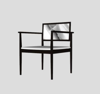 现代新中式休闲扶手椅SU模型下载_sketchup草图大师SKP模型