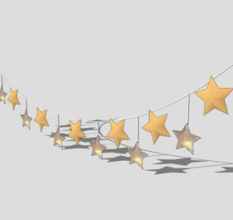 挂饰五角星灯彩灯装饰品SU模型下载_sketchup草图大师SKP模型